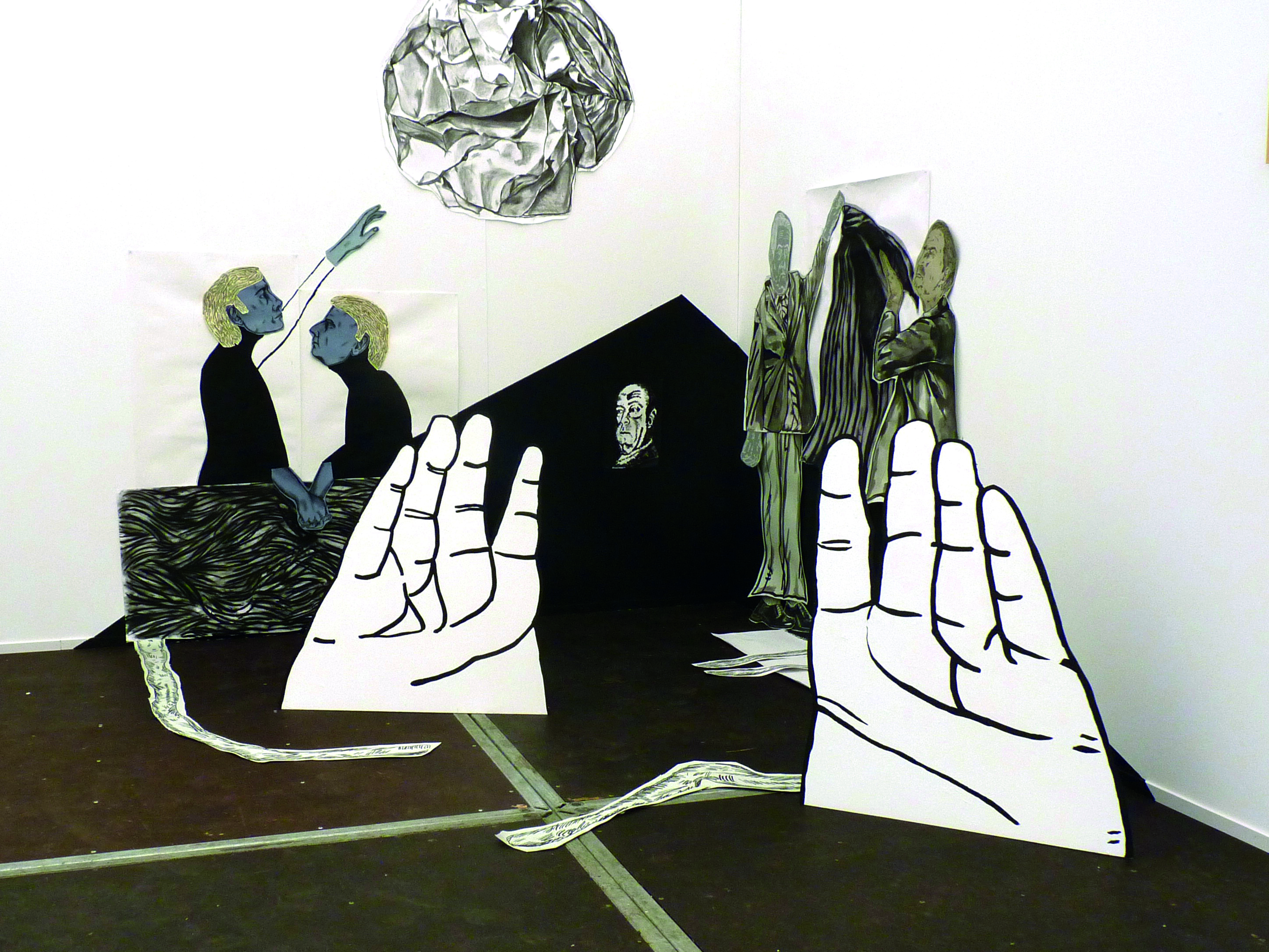 Susanna Inglada, The Showroom, 2017, Technique mixte sur papier, dimensions variables © Susanna Inglada, Galerie Maurits van de Laar